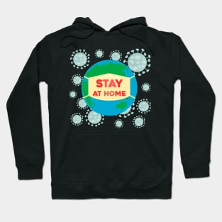 Stay at home coronavirus, covid-19, stay safe, protection, quarantine, safe, safety, self, isolation. Hoodie
